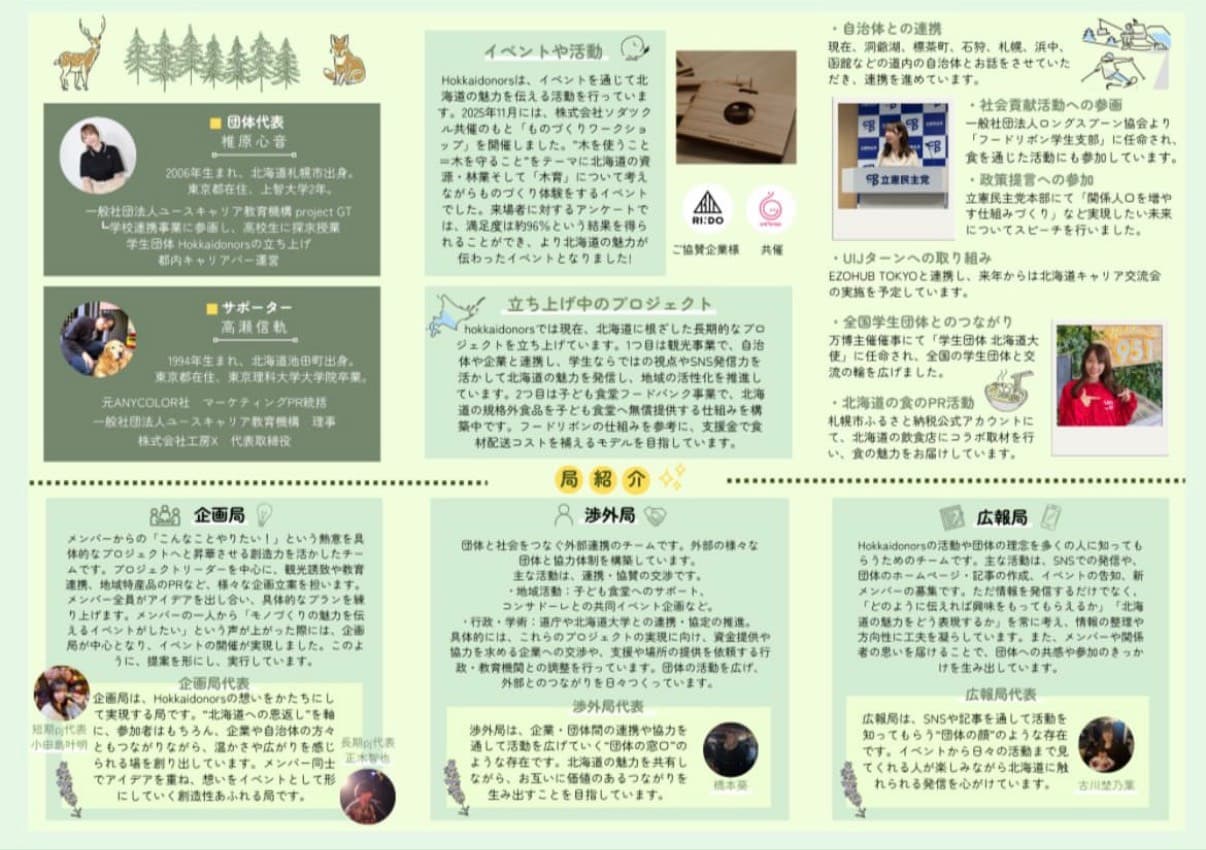 Hokkaidonors団体紹介パンフレット